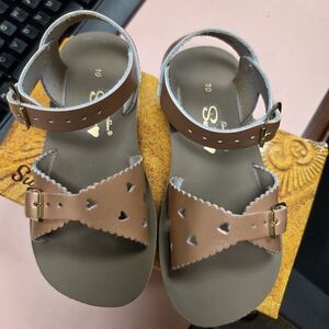 Salt Water Sandals by Hoy Tan Heart Kids Sandals